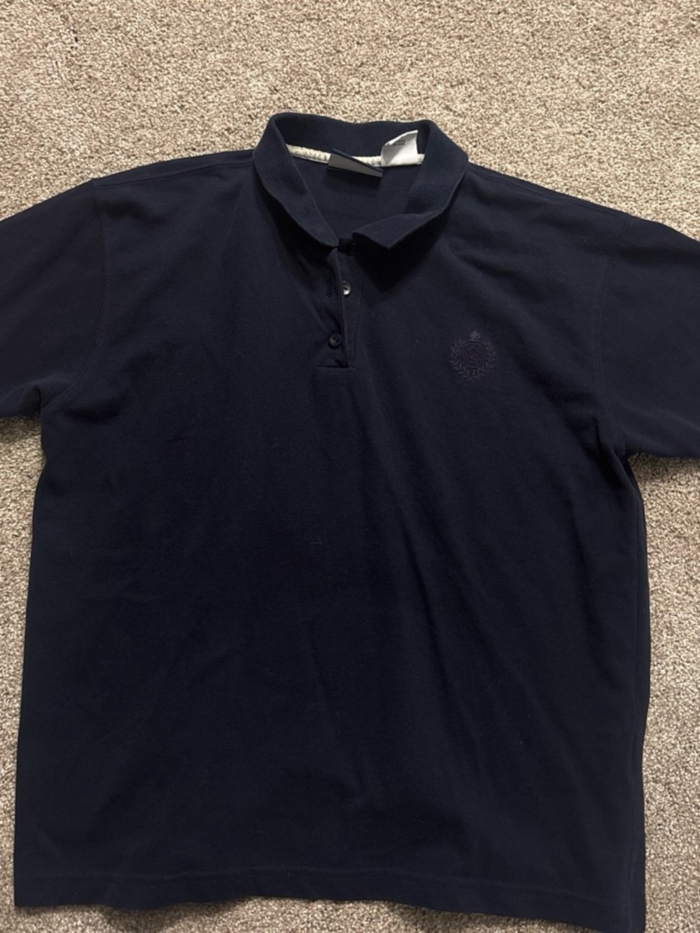 Liz Claiborne Dark Navy Polo with Subtle Embroidered Crest